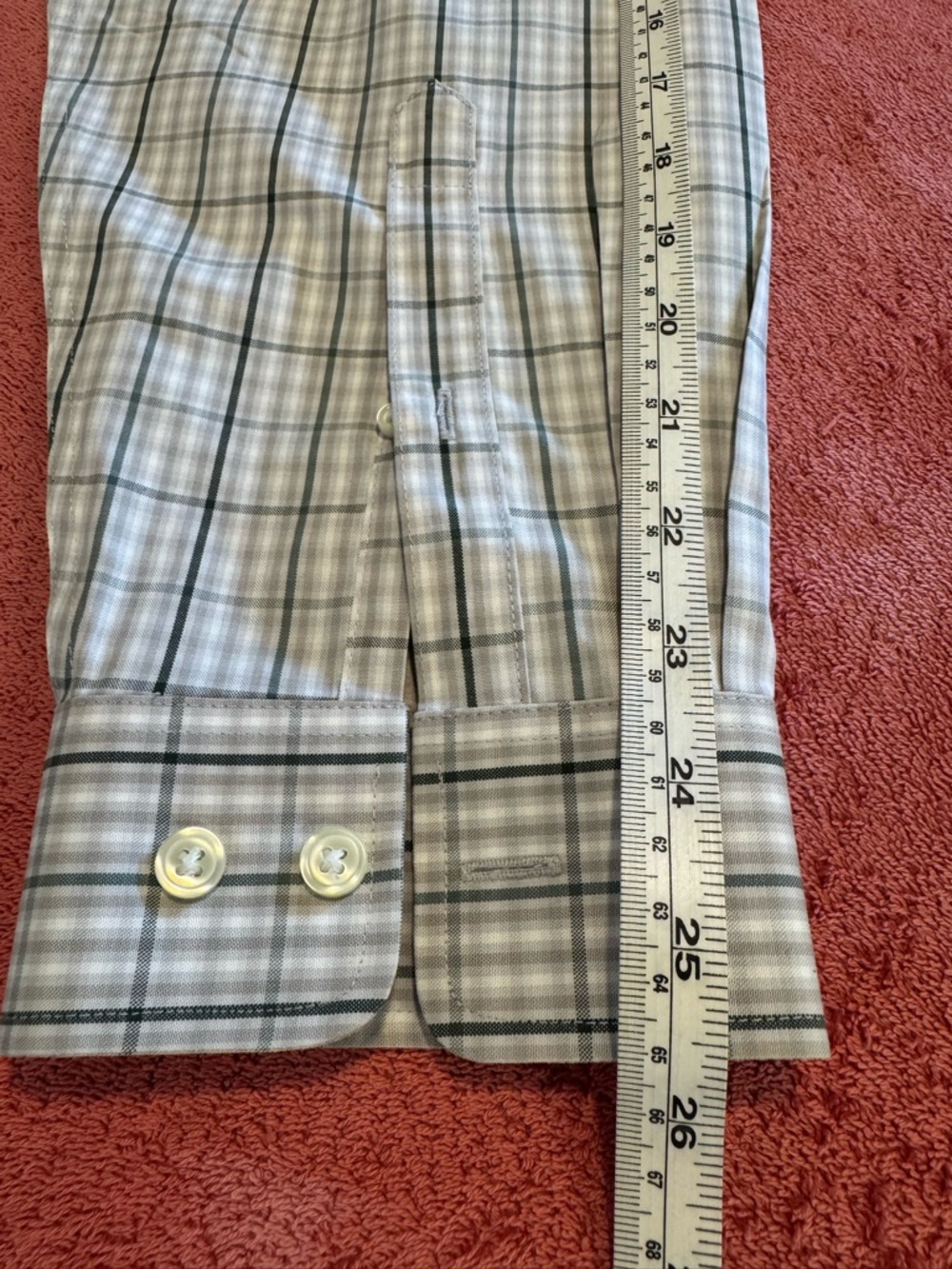Eddie Bauer White and Blue Plaid Long-Sleeve Button-Up Shirt - Picture 12 of 14
